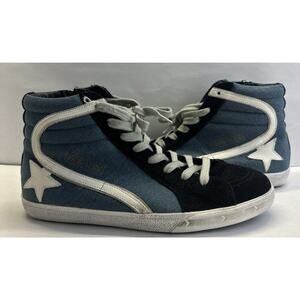Golden Goose NWB Suede/leather Slide hightop Classic sneakers black/blue size 42